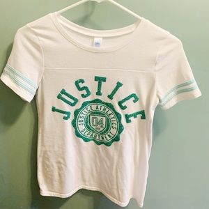 White Justice Short Sleeve Shirt